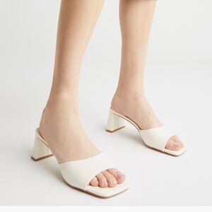 Reformation Cream Women's Block Heel Mules
